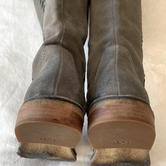 UGG Gray Suede Tall Boots Wilder 1008967 - Picture 14 of 15